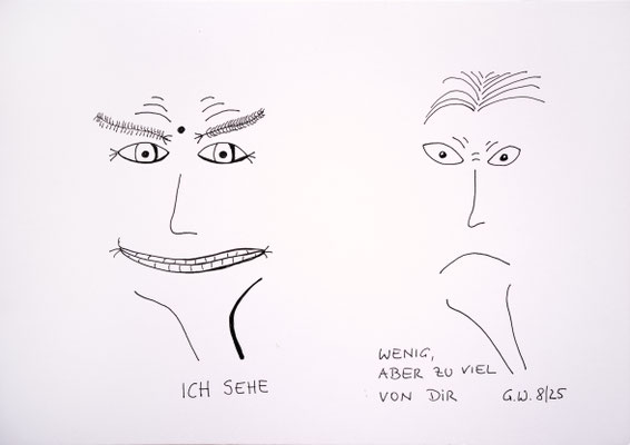Ohne Titel, Fineliner auf Papier, 21 x 30 cm, 2025