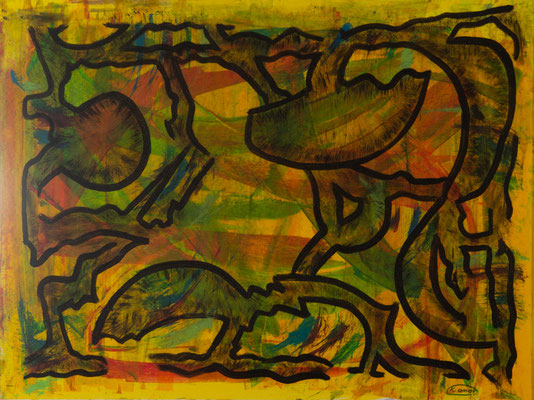 Ohne Titel, Acryl auf Papier, 41 x 51cm, 2021
