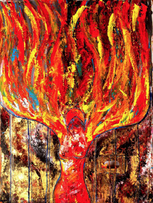 Phoenix, Acryl auf Karton, 120.5 x 90.5 cm, 2022