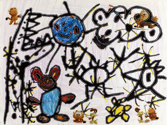 I hate mondays, Mischtechnik auf Papier, 24 x 32 cm, 2024