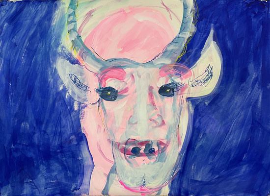 Ohne Titel, Gouache auf Papier, 50 x 70 cm, 2024