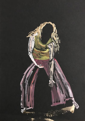 Bild I Tanzserie, Acryl auf Papier, 30 x 21 cm, 2023