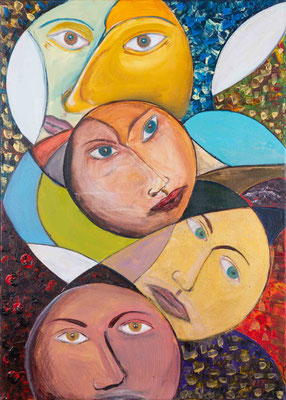 ohne Titel, Acryl auf Leinwand, 70 x 50 cm, 2024
