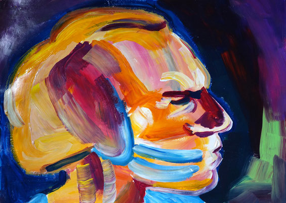 Ohne Titel, Acryl auf Papier, 50 x 70 cm, 2021