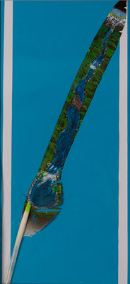 ohne Titel, Acryl auf Feder, 9 x 24 cm, 2020
