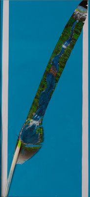 Ohne Titel, Acryl auf Feder, 9 x 24 cm, 2020