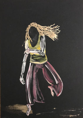 Bild II Tanzserie, Acryl auf Papier, 30 x 21 cm, 2023