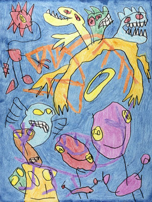 Metanoia, Wachspastell und Tuschestift auf Papier, 32 x 24 cm, 2024