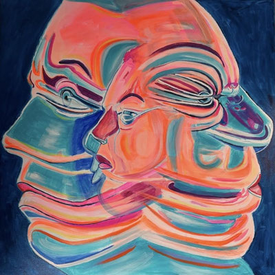 Ohne Titel, Acryl auf Leinwand, 80 x 80 cm, 2021