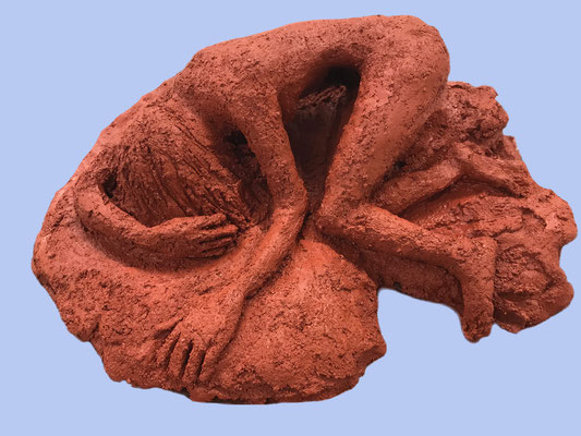 Gestrandete Meerjungfrauen III, Ton gebrannt, Höhe 7 cm, 2024