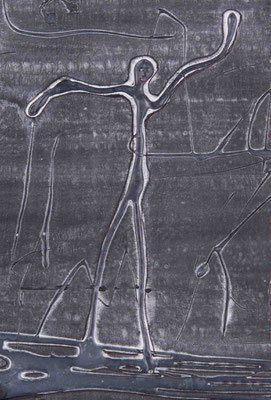 Danse dans le brouillard, Acryl/Weissleim auf Karton, 16 x 10 cm, 2024