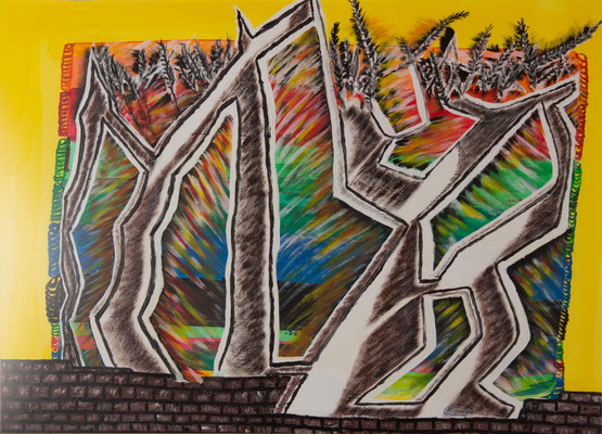 Ohne Titel, Acryl auf Papier, 41 x 51cm, 2021
