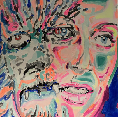 Beauty and the beast, Acryl auf Leinwand, 120 x 120 cm, 2023