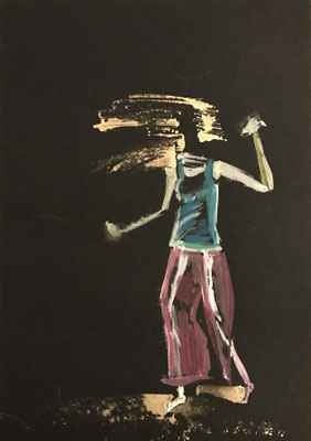 Bild III Tanzserie, Acryl auf Papier, 30 x 21 cm, 2023
