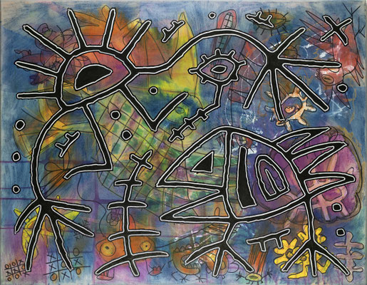 O magnum mysterium, Acryl und Collage auf Karton, 70 x 90 cm, 2024