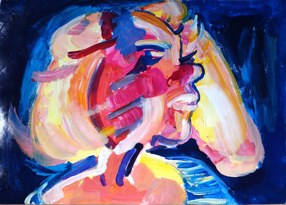 Ohne Titel, Acryl auf Papier, 50 x 70cm, 2021