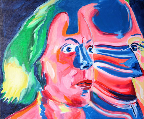I, Vinyl auf Leinwand, 50 x 60 cm, 2021