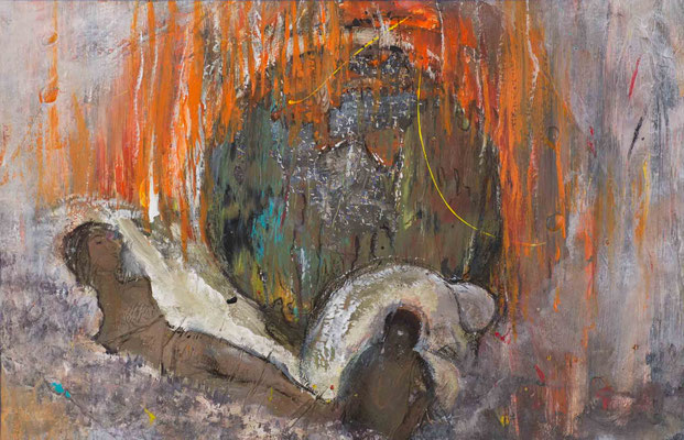 ohne Titel, Acryl auf Papier, 36 x 40 cm, 2024