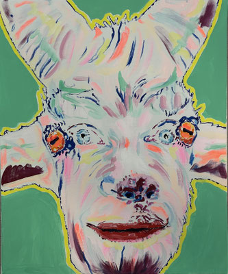 Ohne Titel, Gouache auf Leinwand, 60 x 50 cm, 2024