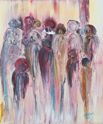 ohne Titel, Acryl auf Leinwand, 66 x 50 cm, 2024