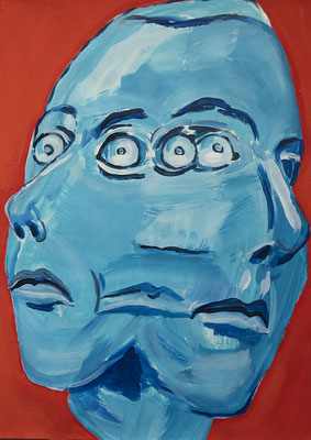 Ohne Titel, Acryl auf Papier, 70 x 50 cm, 2021