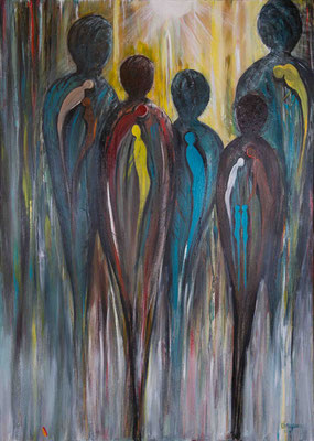 ohne Titel, Acryl auf Leinwand, 140 x 100 cm, 2024