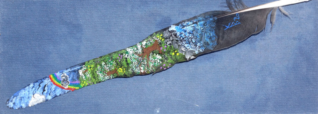 Ohne Titel, Acryl auf Feder, 9 x 24 cm, 2020