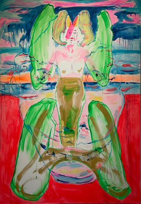 Musenflug, Acryl auf Leinwand, 169 x 117 cm, 2025