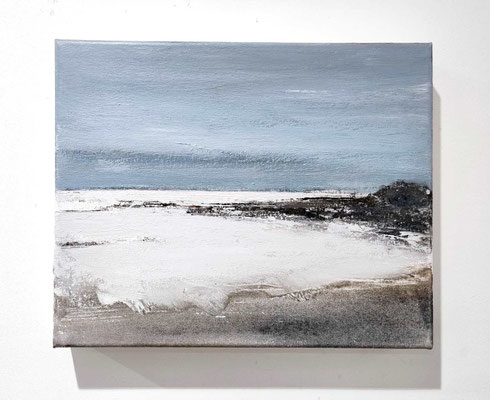 "Vluchtig moment"-C1, acrylic on cotten canvas, 24x30x4 cm van Mamiko Nagatomo