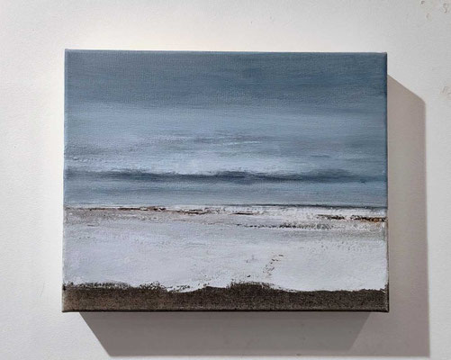"Vluchtig moment"-C2, acrylic on cotten canvas, 24x30x4 cm van Mamiko Nagatomo