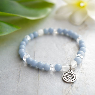 Angelite 5th Chakra Throat Chakra Crystal Bracelet