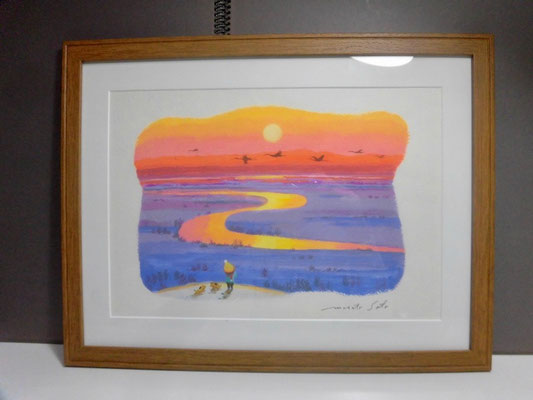 釧路湿原の夕日　２５,０００円（税別）