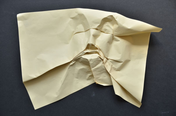 Erwartungen III / 2017 / Papier, Leim, auf Kapagraph-Leichtstoffplatte / 40x30x5cm