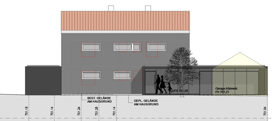 Eingabe- und Werkplan, Wohnhaus.