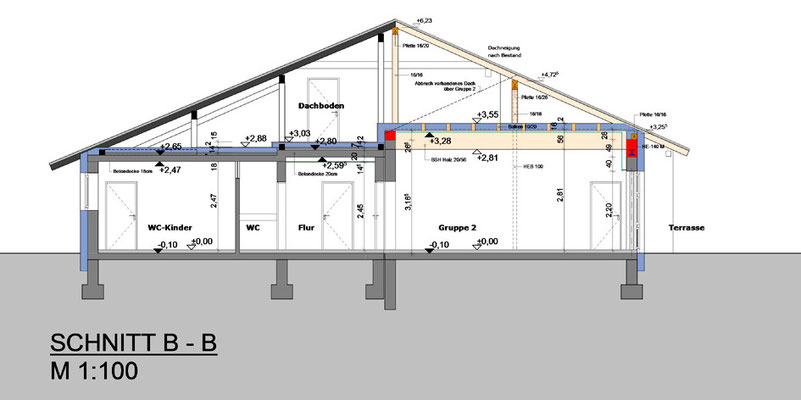 Bestands- und Eingabeplan, Sanierung Kindergarten.