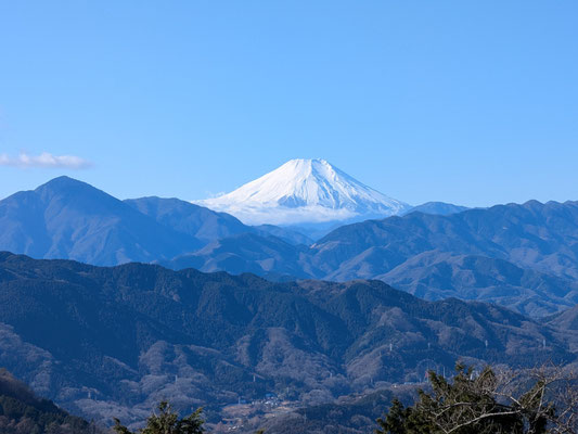 高尾山山頂からの富士山の展望