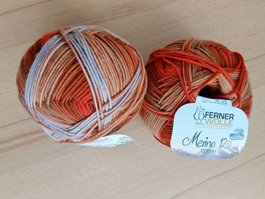 Merino 120 Color, Farbe M454 braun-beige-terra, noch 1 Knäuel