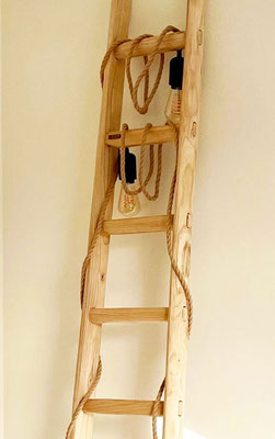 natural wood ladder for room decor