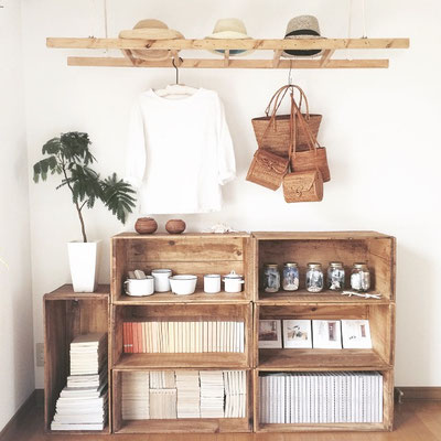natural wood ladders