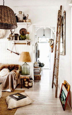 wood ladder for interior decor