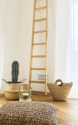 natural wood ladder for interior home decor