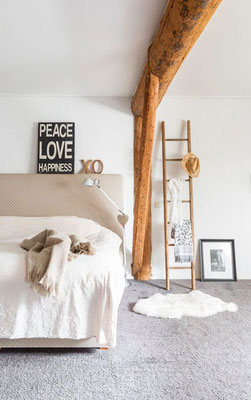 natural wood ladder for room decor
