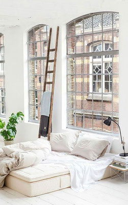 natural wood ladder for interior decor