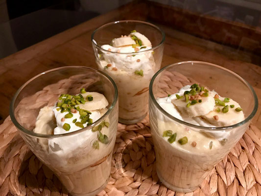 Vanillecreme mit Zimtbananen und Krokant Pi mal Butter Mädchenvöllerei Rezept Kochen Food Blog Saarland
