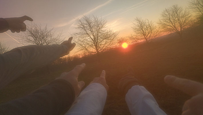 Darmstädter Lauf-Treff, unterwegs zum Sonnenuntergang, Foto: Christa Daum