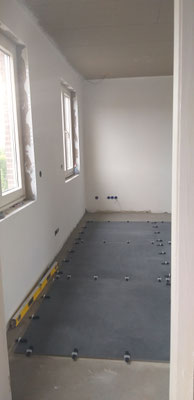 BTK Tegelzetters Venlo - tegelvloer te Maaseik - start tegelwerk 120 x 120 cm vloertegels