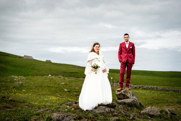 A beautiful afterday wedding shoot with the couple on the Aubrac
