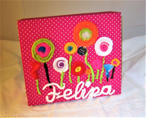 M Lolli Pop mittleres Kinderschmuckkästchen pink mit Name, handgemachte Geschenkbox
