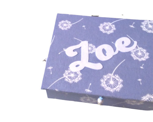 Schmuckkiste M Pusteblumen himmelblau von SchönsteOrdnung, personalisiert, hochwertig handgemacht