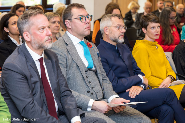 Bernd Hüttemann, S.E. Oleksii Makeiev (Botschafter der Ukraine in der Bundesrepublik Deutschland), Michael Roth MdB, Linn Selle, Foto: Stefan Baumgarth